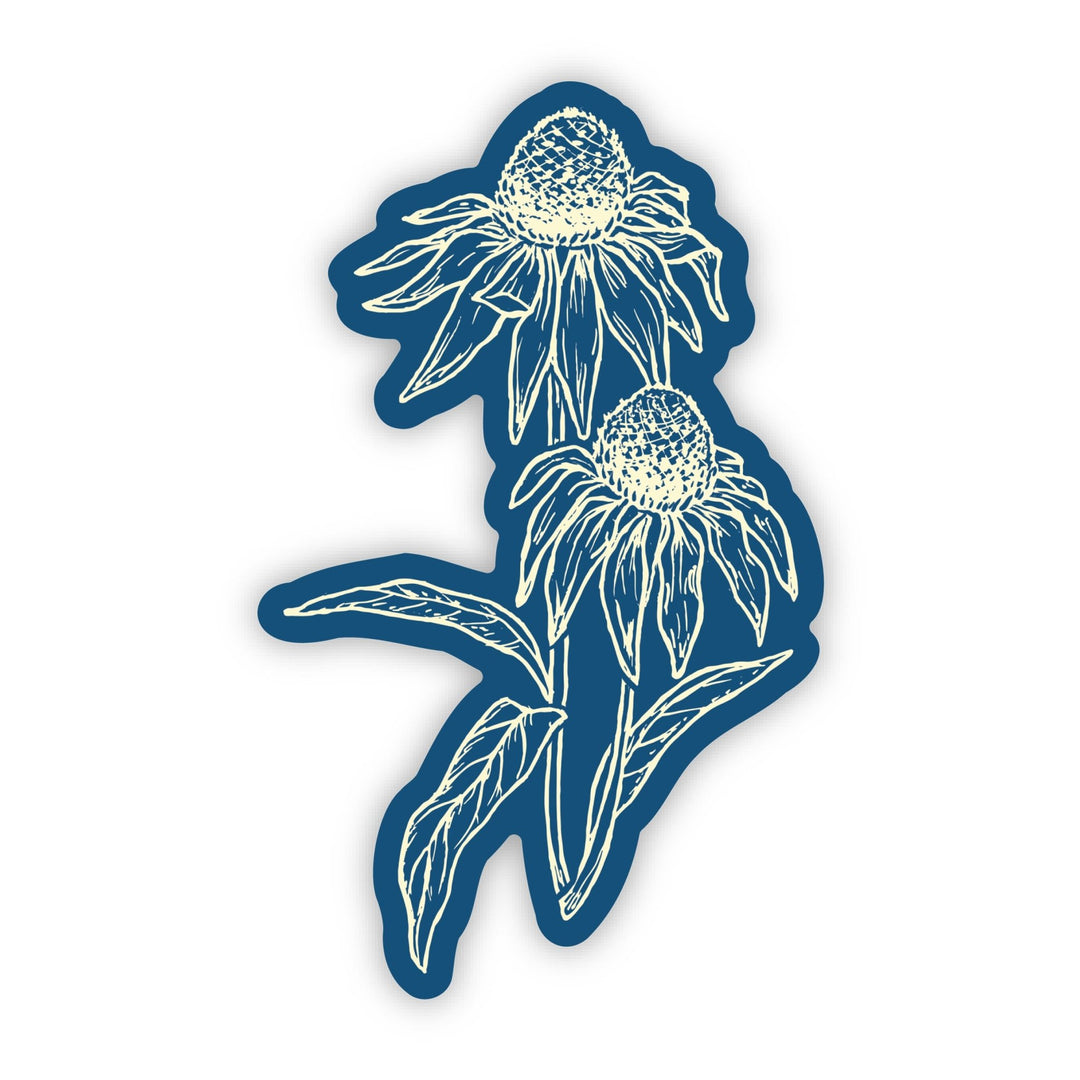 Cyanotype Coneflower Sticker