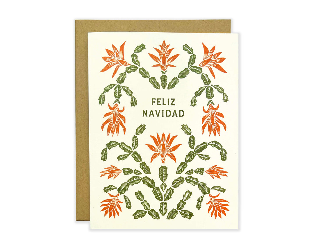 Feliz Navidad Christmas Cactus Greeting Card