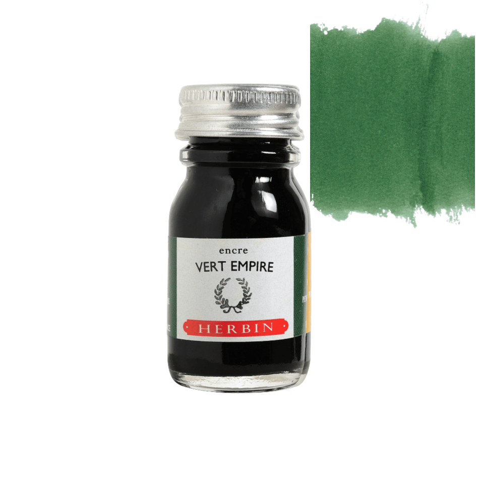 Herbin Fountain Pen Ink 10ml Bottle: Vert Empire (Empire Green)