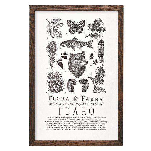 The Wild Wander Idaho Field Guide Letterpress Print.