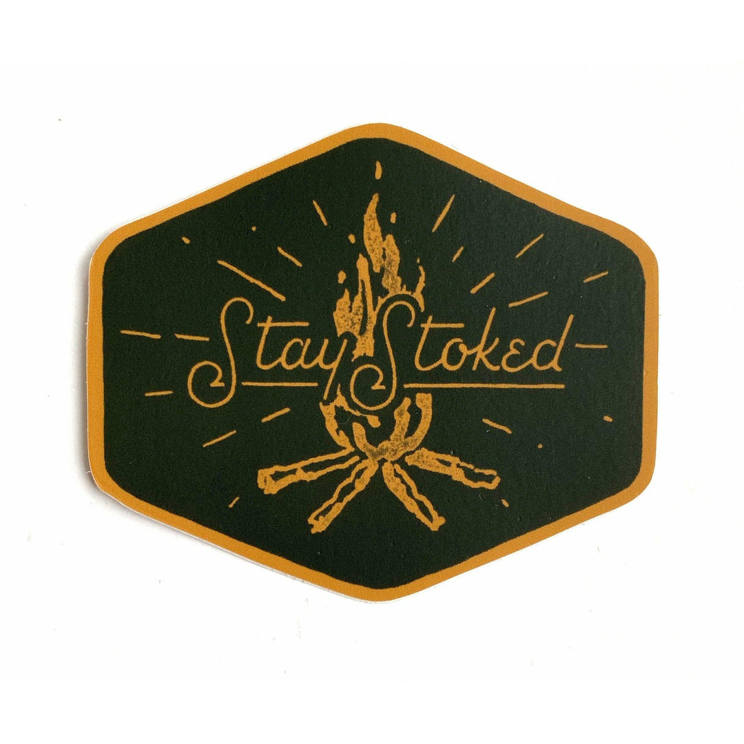 The Wild Wander Stay Stoked Campfire Sticker.