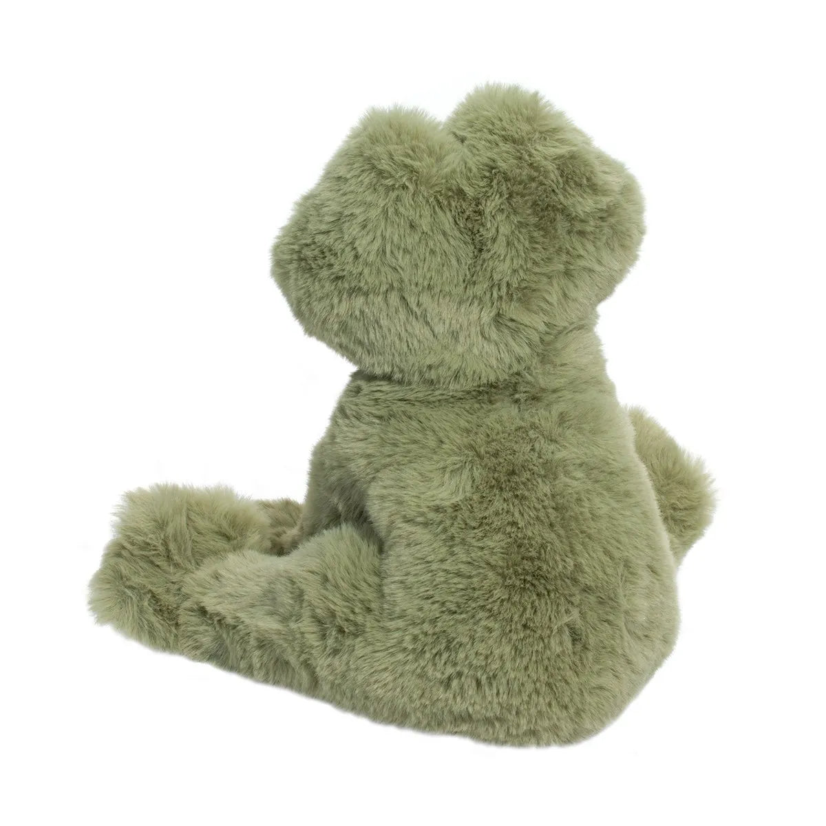 A Finnie Soft Frog plush toy sitting on a white background.