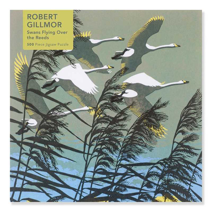 Jigsaw Puzzle Robert Gillmor: Swans Flying over the Reeds (500 pieces)