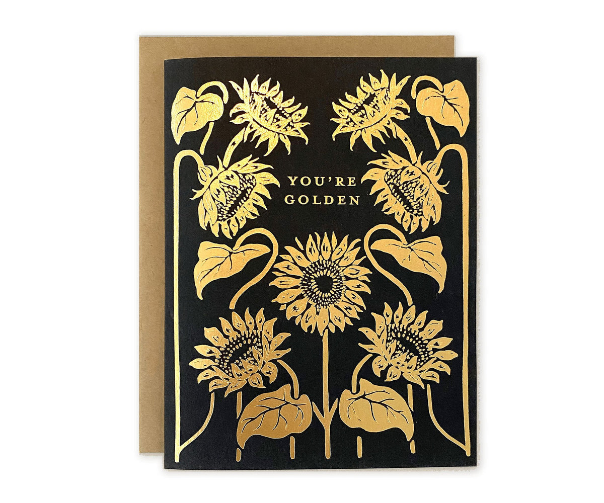 You&#39;re Golden Sunflower Greeting Card by The Wild Wander.