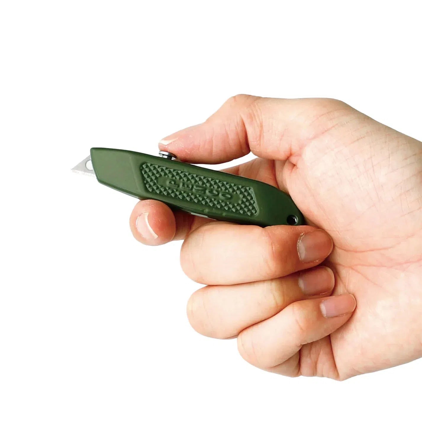 A PENCO Utility Knife - Khaki with a chain attached to it.