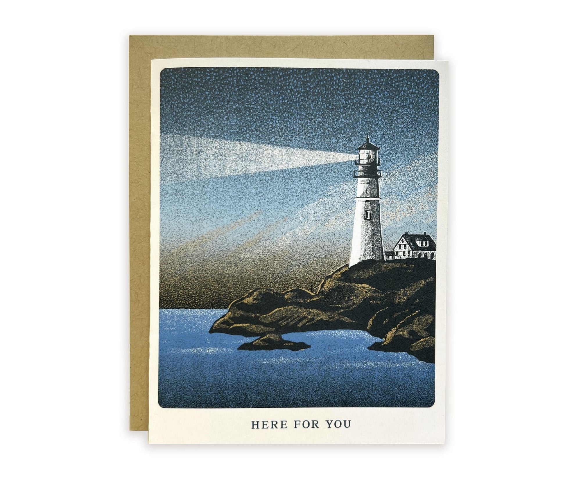 A Here for You Lighthouse Greeting Card by The Wild Wander.