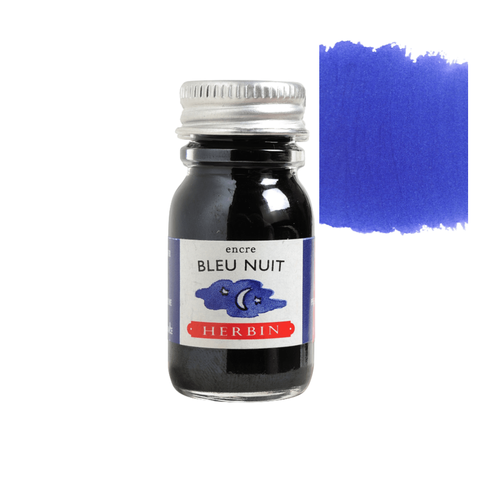 Herbin Fountain Pen Ink 10ml Bottle: Bleu Nuit (Midnight Blue)