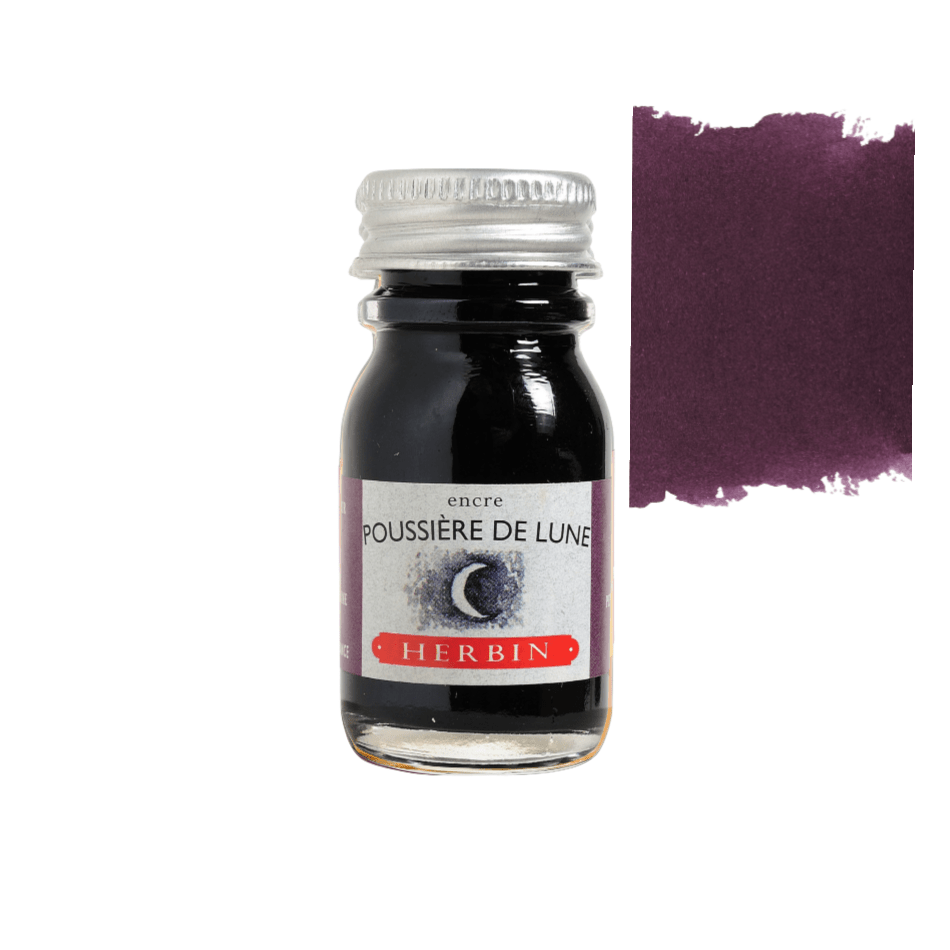 Herbin Fountain Pen Ink 10ml Bottle: Poussiere de Lune (Dark Dusty Purple)