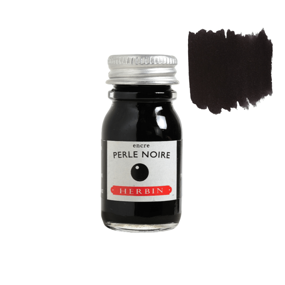 Herbin Fountain Pen Ink 10ml Bottle: Perle Noir (Black Pearl)
