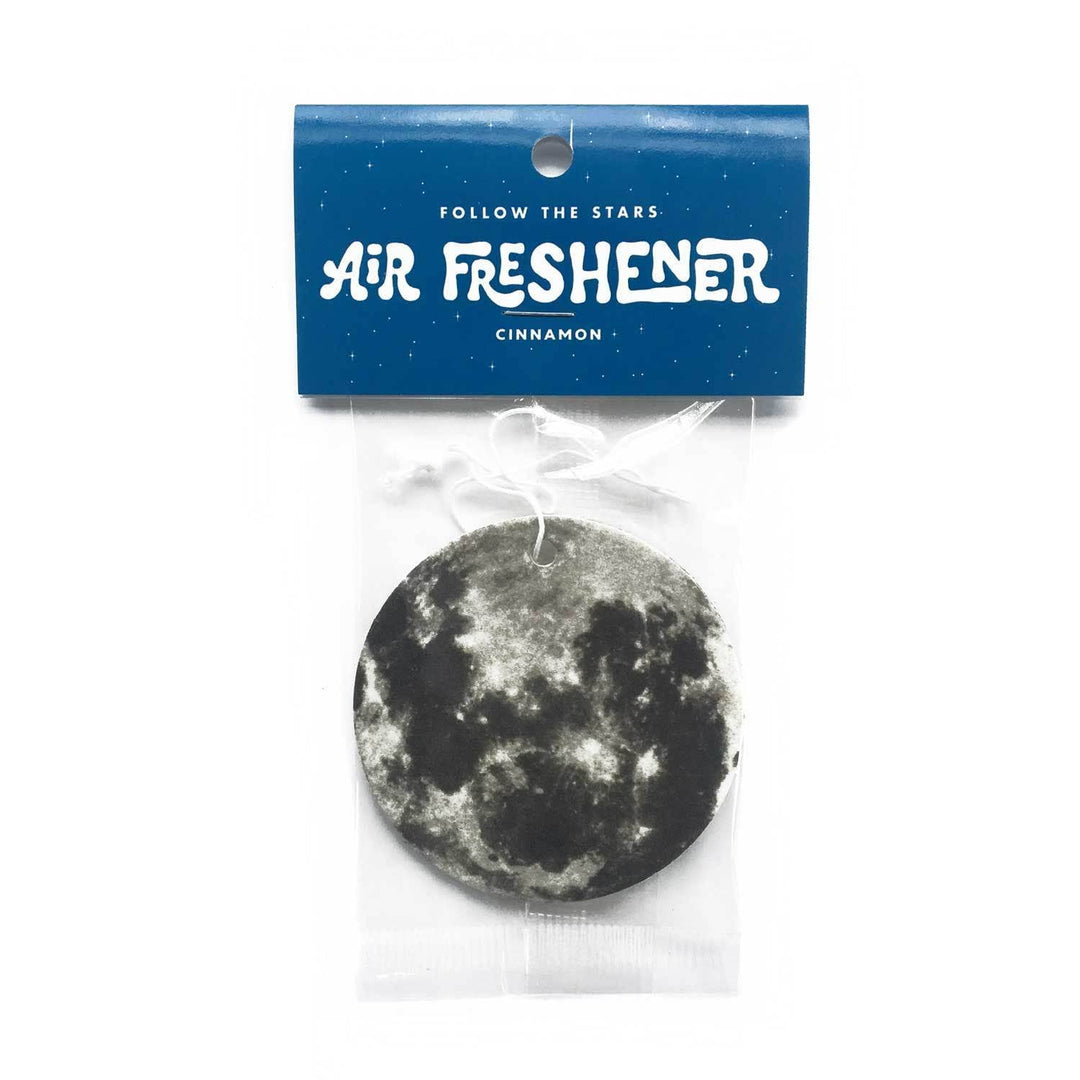 A Three Potato Four Moon shaped air freshener.