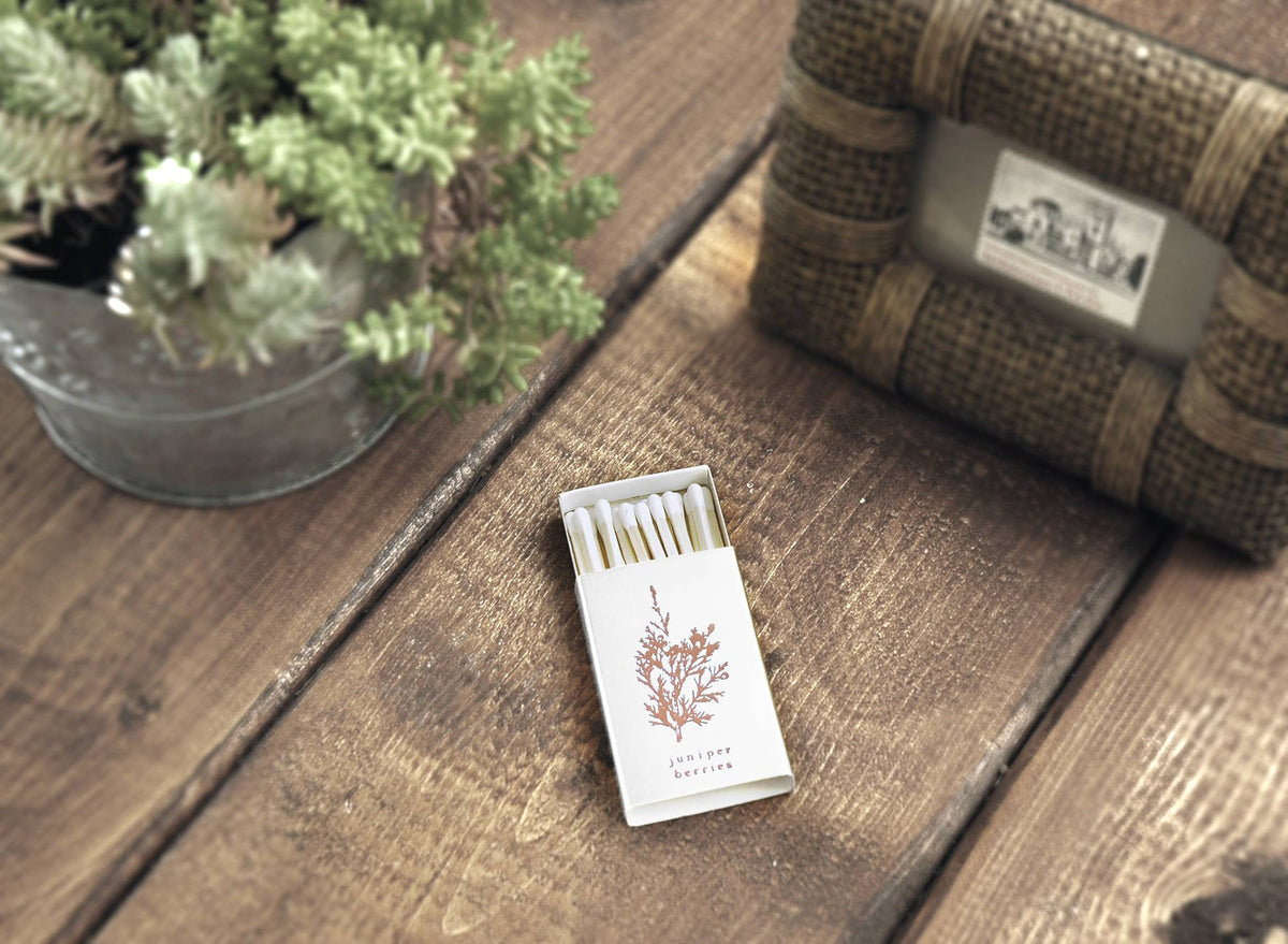Juniper Berries Matchbox: Gold on Gold