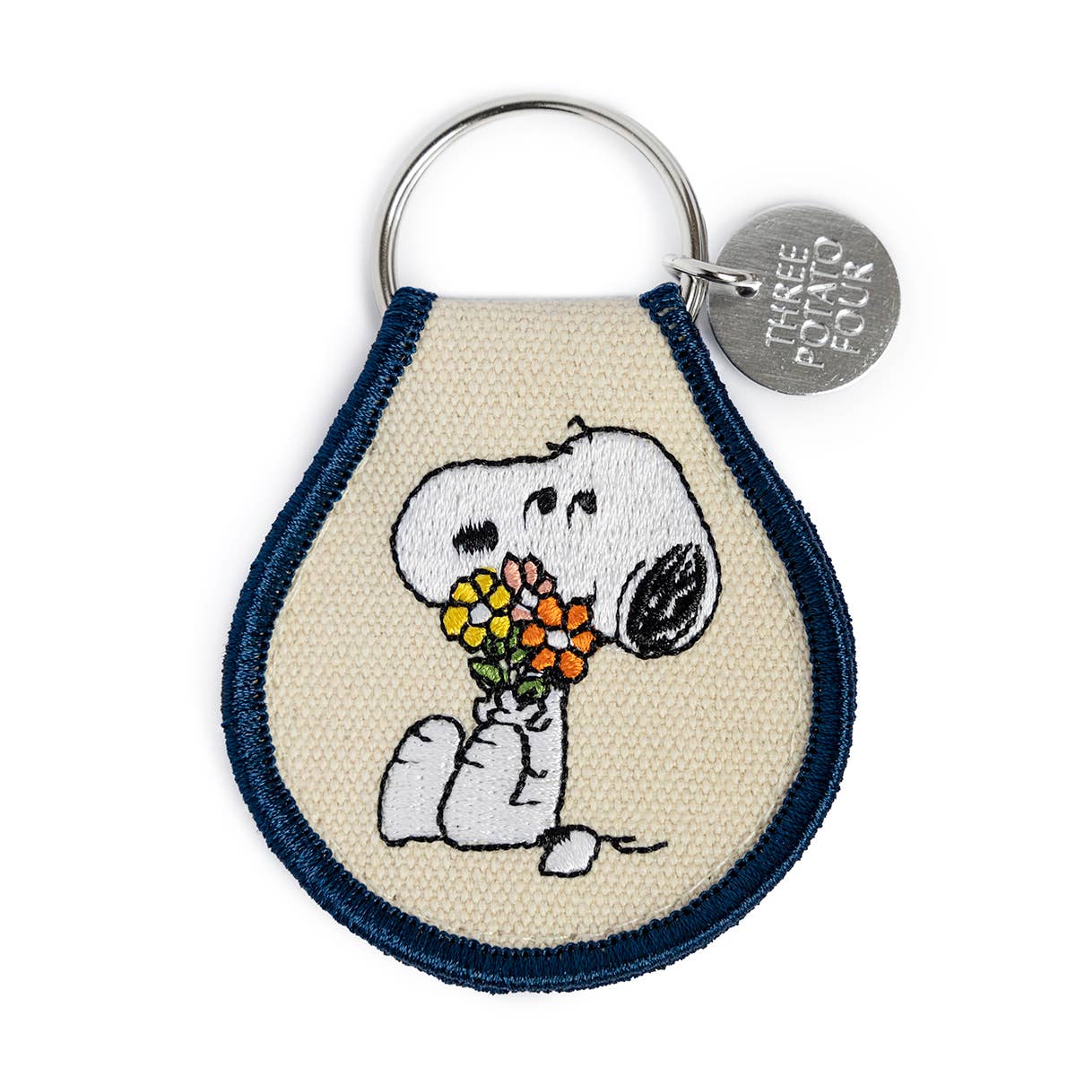 Three Potato Four presents the special edition 3P4 x Peanuts® Snoopy Flower Bouquet Patch Keychain.