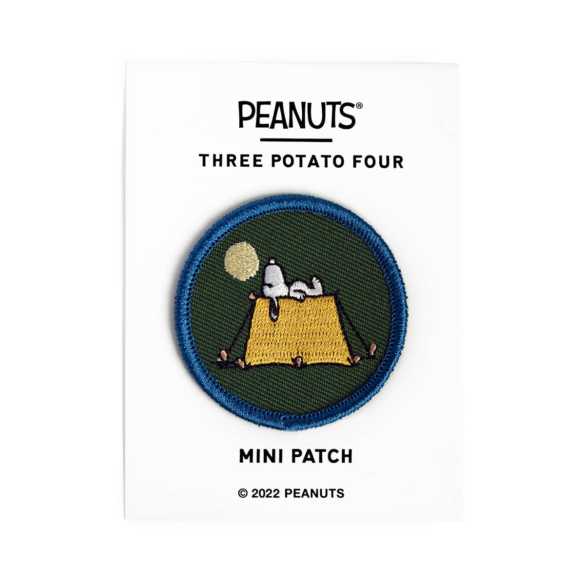 Three Potato Four collaborates with Peanuts® to create a Snoopy Camping Mini Patch perfect for the 3P4 and Peanuts® enthusiasts.