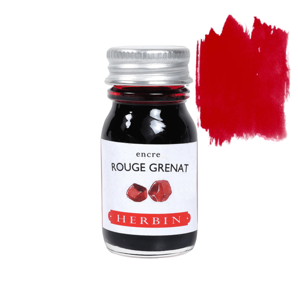 Herbin Fountain Pen Ink 10ml Bottle: Rouge Grenat (Garnet Red)