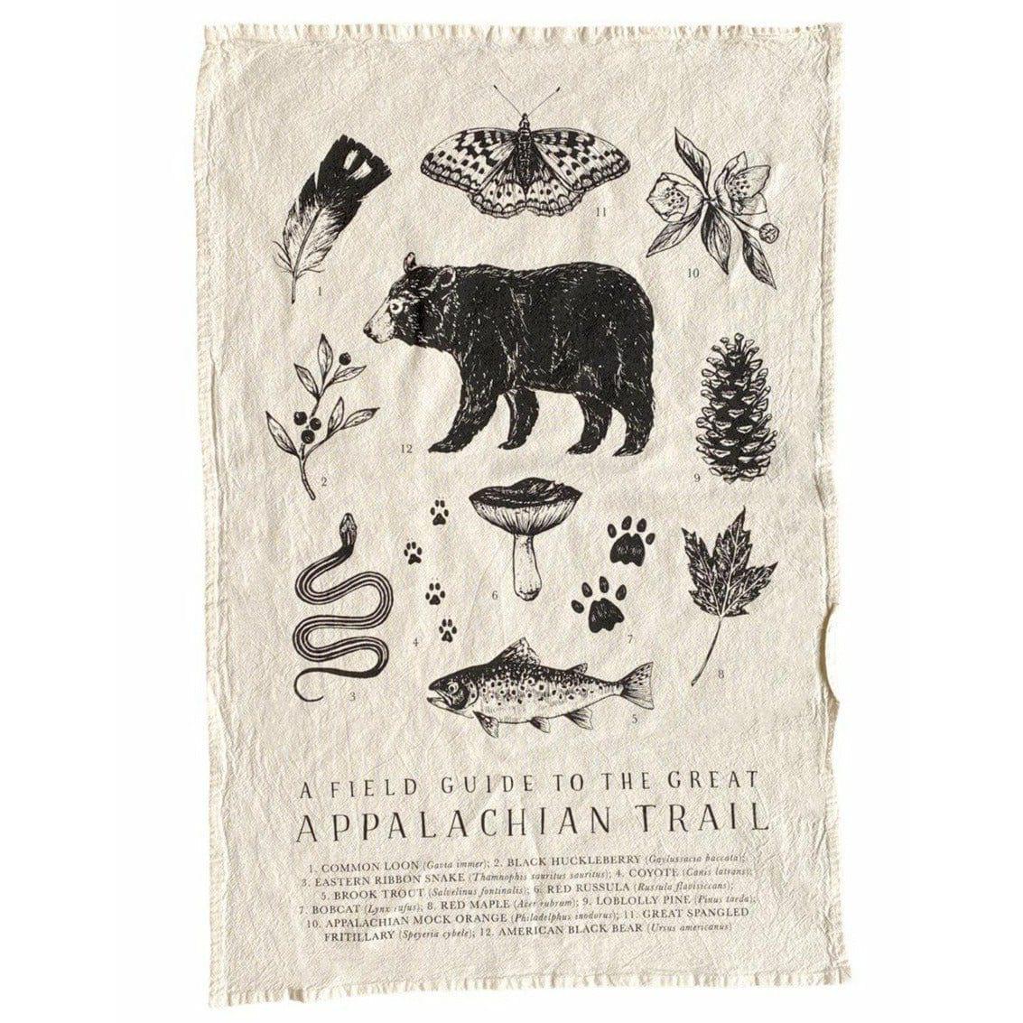 The Field Guide to the Appalachian Trail Flour Sack Tea Towel by The Wild Wander.
