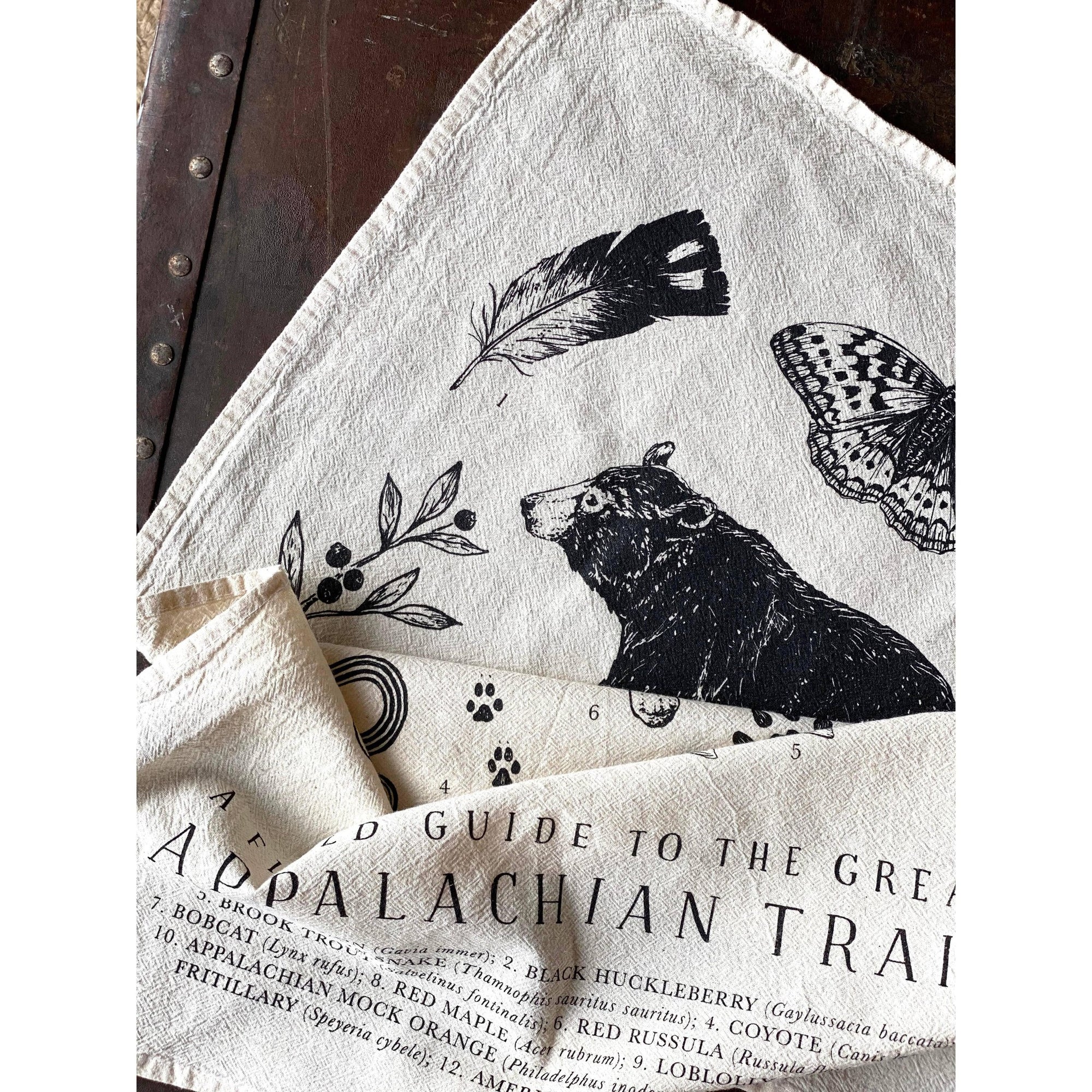 The Field Guide to the Appalachian Trail Flour Sack Tea Towel by The Wild Wander.