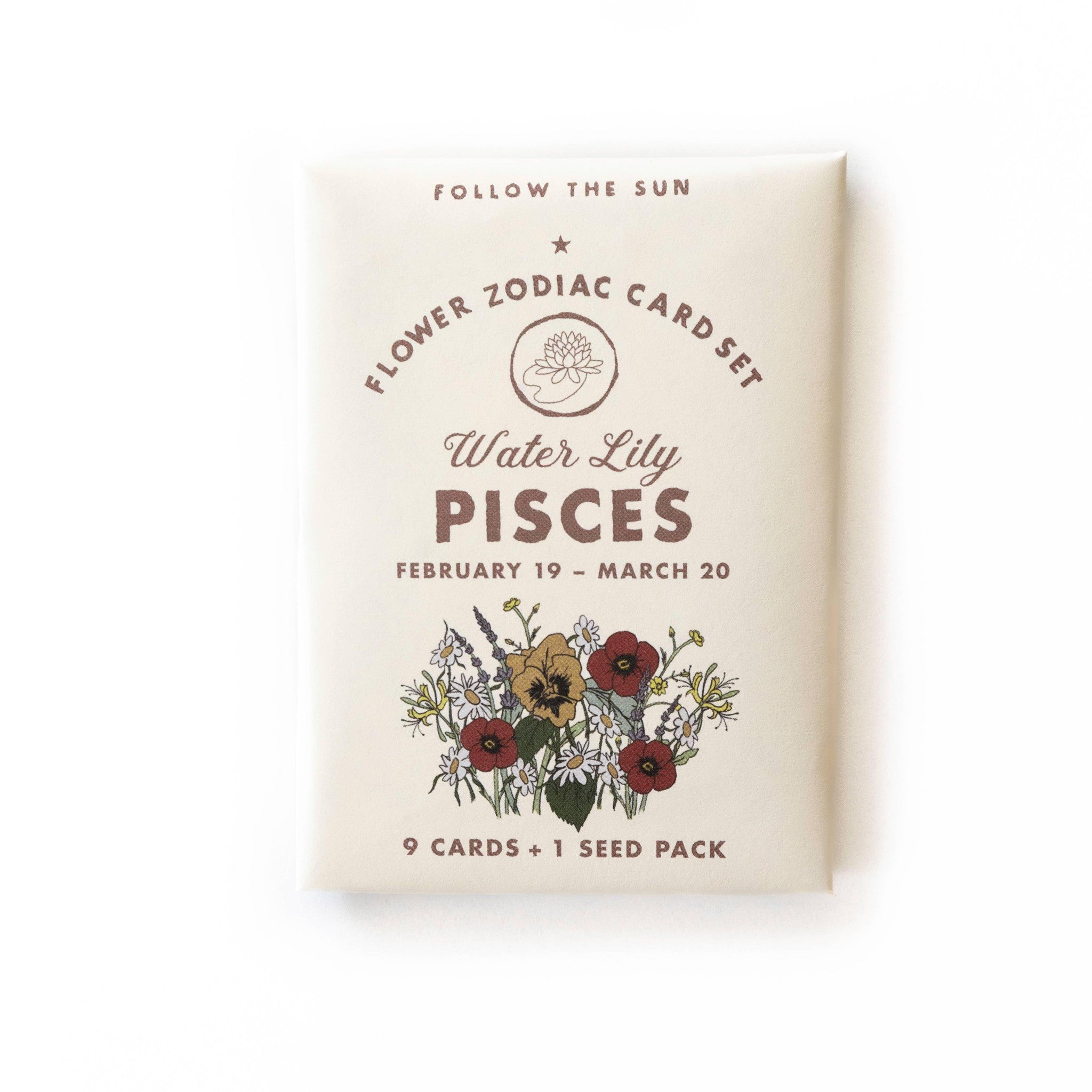 Flower Zodiac Sticker Card Set Pisces Feb 19 Mar 20