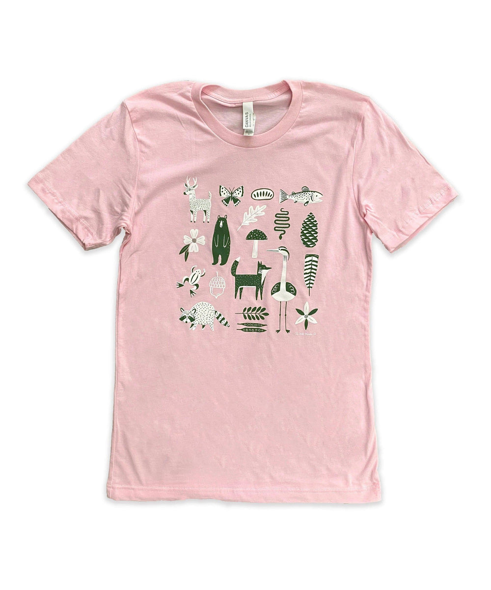 A Nature Walk T-Shirt from The Wild Wander with a graphic design on it.