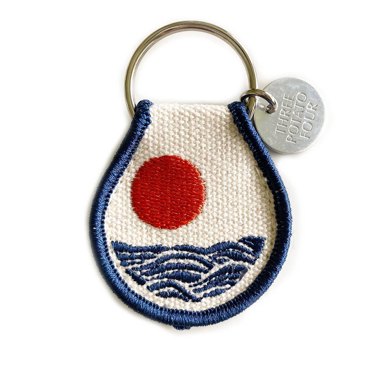 A Patch Keychain - Sun &amp; Waves by Three Potato Four.