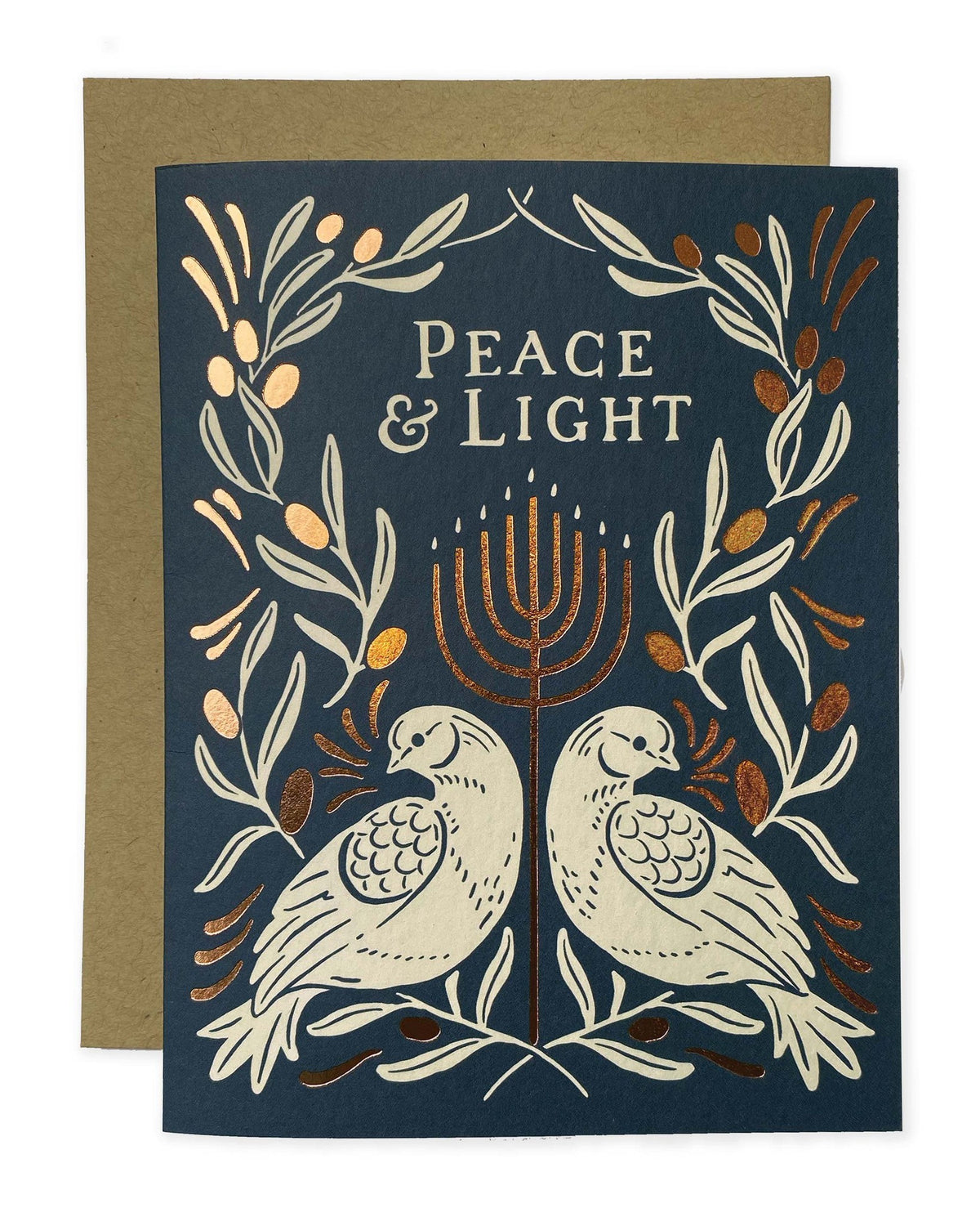 Peace &amp; Light Hanukkah Doves Greeting Card The Wild Wander