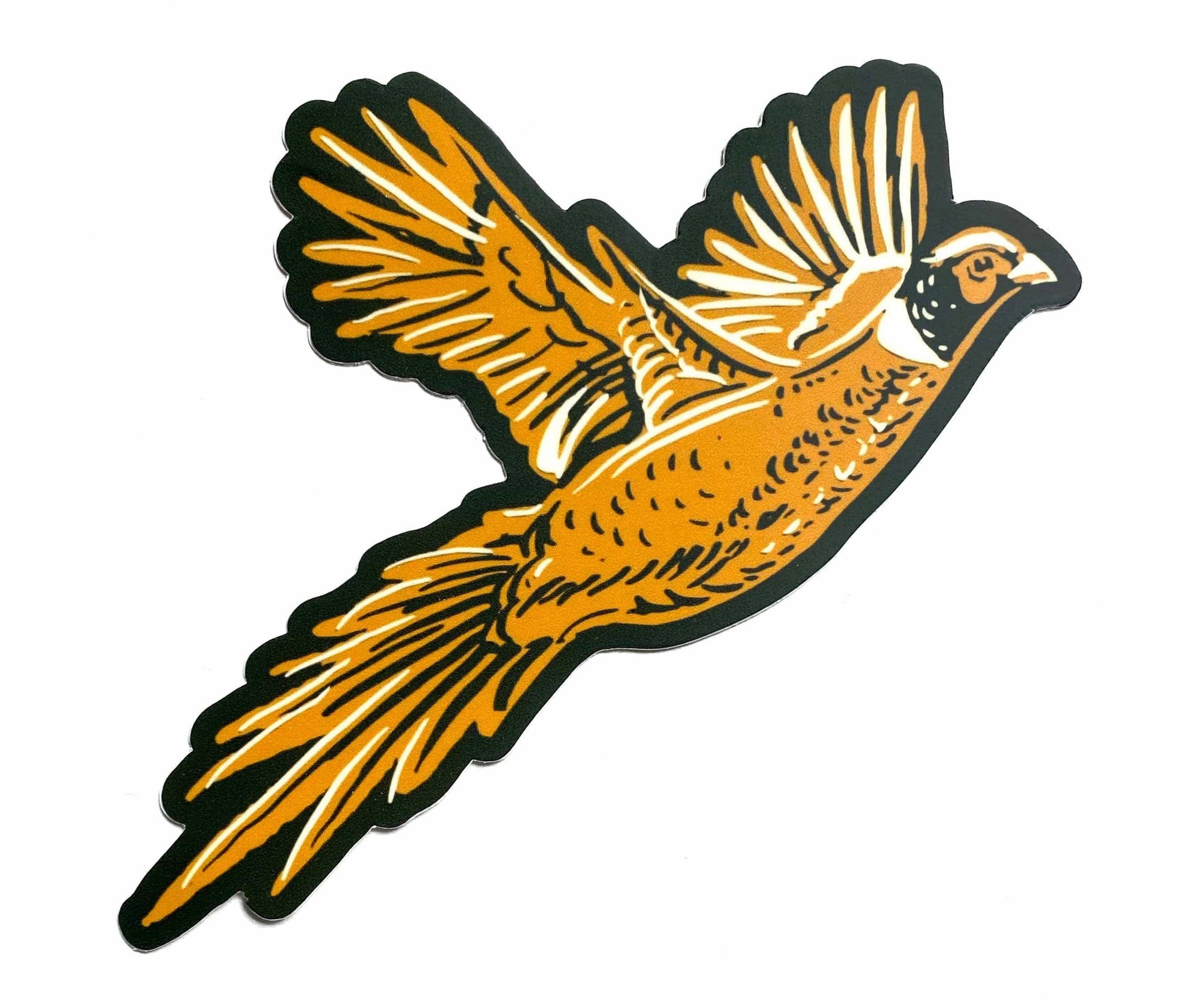 A Pheasant Sticker from The Wild Wander flying.