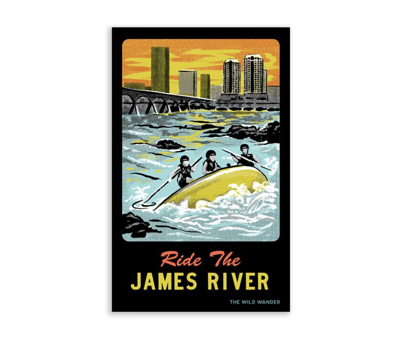 Ride The James River Sticker by The Wild Wander.