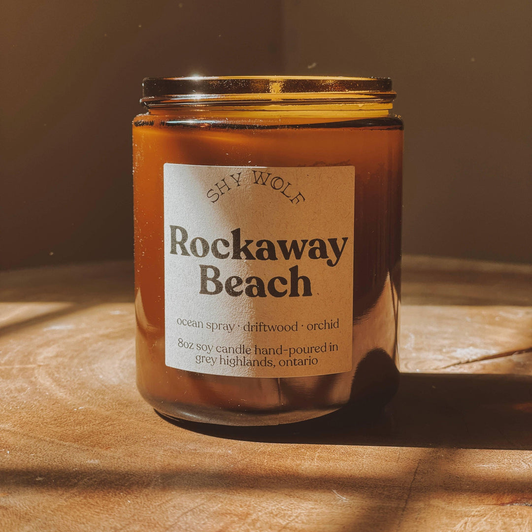 Shy Wolf Candles' Rockaway Beach Candle - Ocean Spray, Driftwood, Orchid Scent