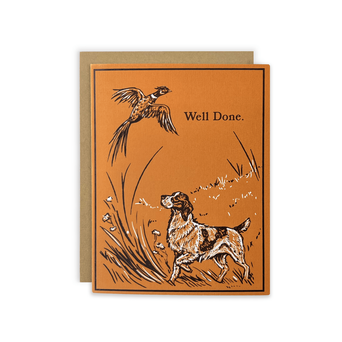Well Done Upland Dog and Pheasant Greeting Card